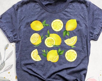 Lemon Cottage Core Shirt, Women Aesthetic Shirt, Summer Shirt, Botanical Shirt, Lemon Festival Shirt, Citrus Fruit Shirt, Lemon Farmer Shirt