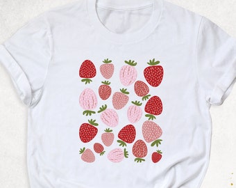 Strawberry Shirt, Strawberry Festival Shirt, Aesthetic Shirt, Strawberry Birthday Shirt, Foodie Clothing Shirt, Botanical Shirt, Fruit Shirt