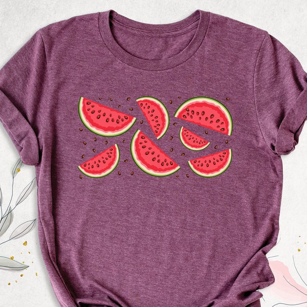 Watermelon Shirt, Summer Shirt, Women Aesthetic Shirt, Summertime Watermelon Tees, Fruit Shirt, Boho Shirt, Watermelon Farm Shirt, Vegan Tee