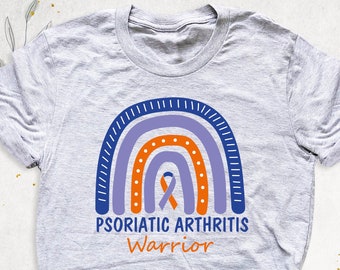 Psoriatic Arthritis Awareness Shirt, Rainbow Lavender and Orange Ribbon Team Tee, Arthritis Warrior Tshirt, Psoriatic  Support Squad Shirts