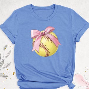 Coquette Softball Mama Bow Shirt, Game Day Softball Shirt, Softball Season Tee, Softball Gift Shirt, Sports Mom Shirt, Softball Lover Shirt