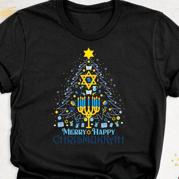 Religious Jewish Christmas shirt, Family Hanukkah tshirts, Candle light shirt, Hanukkah Christmas tree shirts, Christmas Jewish gift Shirt