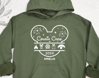 2024 Cousin Crew Disney Sweatshirt, Custom Family Vacation Shirt, Disney Cousin Trip Hoodie, Matching Disneyworld Cousin Squad Long Sleeve