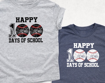 Baseball 100 Days of School Shirt, 100th Day of School Celebration Shirt, 100 Days Softball Shirt, Boys 100 Days Shirt, Girls 100 Days Shirt