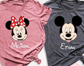 Camiseta de viaje de Mickey y Minnie a Disney, camiseta familiar personalizada de Disneyland, camiseta de vacaciones en Disney, camiseta familiar a juego, camiseta de pareja de Disneyworld