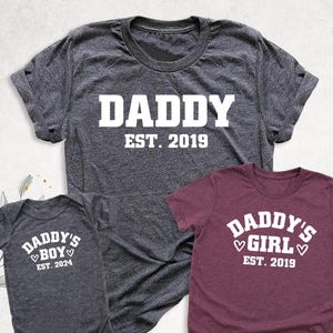 Fathers Day Daddy Baby Shirt, Matching Father and Me Shirt, Daddy and Daddy&#39;s Son Shirt, Daddy and Daddy&#39;s Girl Shirt, New Dad and Kids Tee