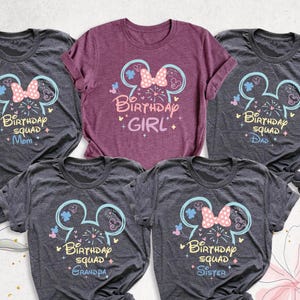 Custom Disney Birthday Trip Family Shirt Birthday Girl Disneyland Tee Family Birthday Party Disney Tshirt, Girls Birthday Disneyworld Tee