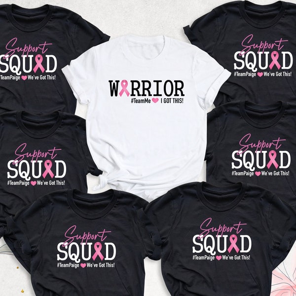 Breast Cancer Support Squad Shirt, Custom Breast cancer tshirt, breast cancer Fighter Support Team Shirt, family breast cancer warrior shirt