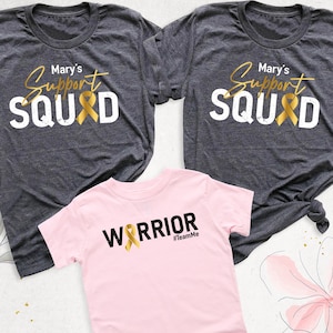 Childhood Cancer Support Squad Shirt, Custom Cancer Awareness Tshirt, Pediatric Cancer Warrior Tee, Gold Ribbon Shirt, Childhood Cancer Tee