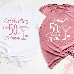 Celebrating My 50th Birthday Shirt Custom Birthday Group Tee Women Birthday Squad Shirt 50 and Fabulous Tee Girls Birthday Crew Shirt
