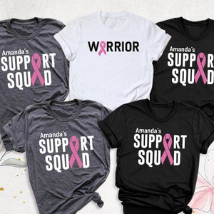 Custom Breast Cancer Support Squad Shirt, Pink Ribbon Awareness Shirt, Breast Cancer Group Shirt, Warrior Shirt, Breast Cancer Team Shirt