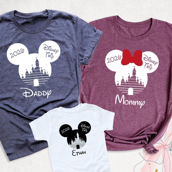 2026 Custom Disney Trip Shirt, Matching Disney Family Shirt, Disneyland Shirt, Disneyworld Shirt, Mickey Minnie Shirt, Disney Vacation Shirt