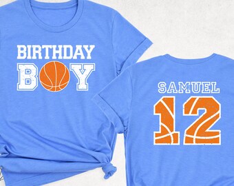 Birthday Boy Basketball Shirt, Basketball Lover Birthday Boy Tshirt, Custom Name and Age Birthday Party Tees, Teenager Bday Gift Outfits