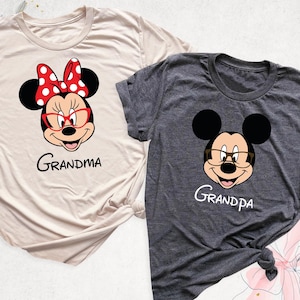 Grandma Grandpa Mickey Minnie Disney Shirt, Family Disney Trip Tee, Disney Vacation Shirt, Disneyland Group Shirt, Matching Grandparents Tee