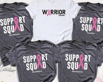 Breast Cancer Support Squad Shirt, Custom Breast Cancer Warrior Shirt, Cancer Awareness Tee, Pink Ribbon Shirt, Breast Cancer Team Shirt