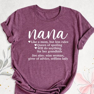 Nana Definition Shirt, Gift for Nana, Grandma Shirt, Nana Tee,Grandmother Shirt, Nana Life Shirt, Nana Birthday Tee, Christmas Gift for Nana