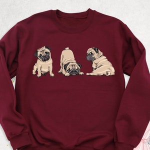 Pugs Sweatshirt, Pug Mom Hoodie, Funny Animal Graphic Sweatshirt, Pug Dog Long Sleeve, Pug Lover Hoodie, Puppies Sweater, Pug Owner Crewneck