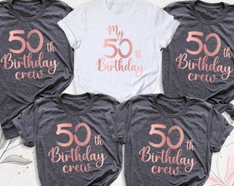 50th Birthday Crew Shirt Fifty Birthday Party Tee My 50th Birthday Tshirt Women Birthday Trip Tees, Family Birthday Shirt, Bday Group Shirts