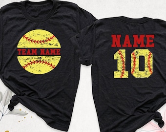 Custom Softball Shirt, Number and Name Tshirt, Sports Shirt, Softball Mom Shirt, Game Day Shirt, Softball Team Shirts, Softball Family Shirt