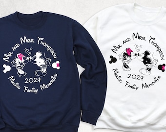 Disney Couple Matching Hoodies, Custom Disney Family Trip 2024 Sweatshirt, Disneyland Vacation Hoodies, Mickey and Minnie Disneyworld Shirt
