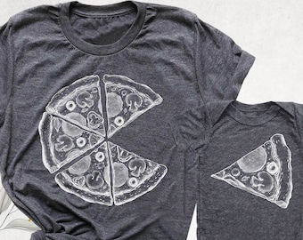 Pizza Matching Family Shirt, Fathers Day Mothers Day Gift Tee, Mommy and Baby Tshirt, Pizza and Pizza Slice Outfit, Daddy and Mini Shirts