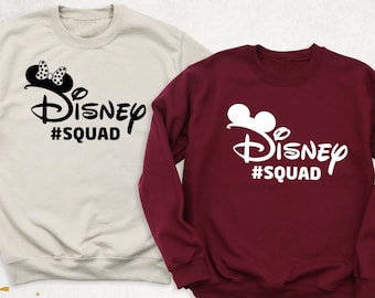 Mickey Minnie Matching Sweatshirt, Disney Squad Custom Hoodie, Family Disney Trip Long Sleeve, Disneyworld Vacation Tee, Disneyland Hoodie