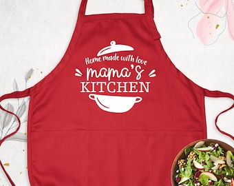 Custom Mama Grandma Apron Mothers Day Gift Aprons, Mommy's Kitchen Apron, Nana's Kitchen Apron, Mama Grandma Kitchen Apron, Apron For Mom