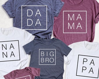 Matching Family Shirt, Custom Mama Dada Baby Family Shirt, Family Vacation Tee, Family Group Shirt, New Family Gift Shirt, Papa Nana Shirt