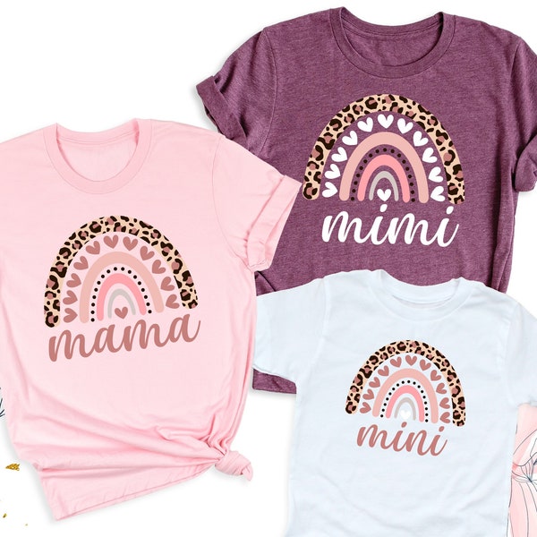 Mimi Mama Mini Matching Shirt, First Mothers Day Tee, Rainbow Mom and Baby Tshirt, Grandma Mother and Daughter Outfits, New Mommy Gift Tees