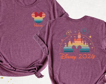 2026 Disney Trip Shirt Matching Family Disneyland Vacation Tee Custom Group Disney Castle Tshirt Disneyworld Shirts Mickey Minnie Shirts
