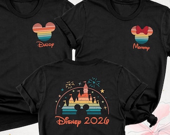 2026 Family Disney Trip Shirt Custom Disneyland Vacation Matching Tee, Mickey Minnie Disney Shirts, Disneyworld Shirt, Disney Castle Tshirt
