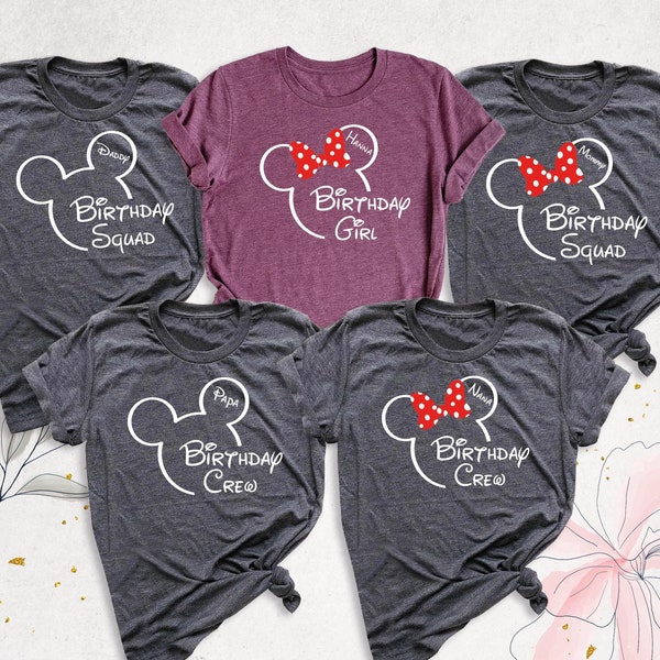 Custom Disney Family Birthday Crew Shirt, Birthday Disney Trip Shirt, Birthday Squad Tee, Disneyland Shirt, Disneyworld Birthday Group Shirt