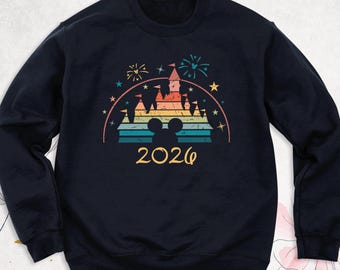 Disney Family Vacation Hoodie Custom Disneyland 2026 Sweatshirt Matching Disney Trip Hoodie, Disneyworld Group Shirt Disney Castle Sweater