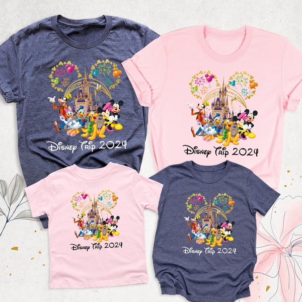 Family Disney Trip Shirt, Mickey and Friends Disneyland Tshirt, Custom Disney Vacation Shirt, Disneyworld Shirts, Matching Disney 2024 Shirt