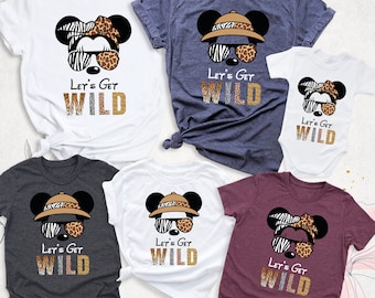 Animal Kingdom Shirt Disney Safari Shirts Let's Get Wild Tees Family Disney Trip Tshirt Matching Disneyland Safari Tee Walt Disneyworld Tee