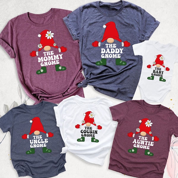 Custom The Gnome Funny Family Shirt, Christmas Matching Family Shirt, Gnome Family Shirt, Custom Gnome T-Shirt, Personalized Christmas Shirt