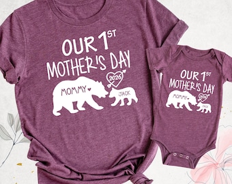 1st Mothers Day Shirt Mommy and Baby Tee, Matching Mama Mini Shirt First Mothers Day Tee, Mom and Me Shirts, New Mom Shirt Daughter Mom Tees