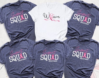 Breast Cancer Shirt Pink Ribbon Shirts Breast Cancer Team Tee Custom Breast Cancer Warrior Shirt Support Squad Shirt Cancer Awareness Tee