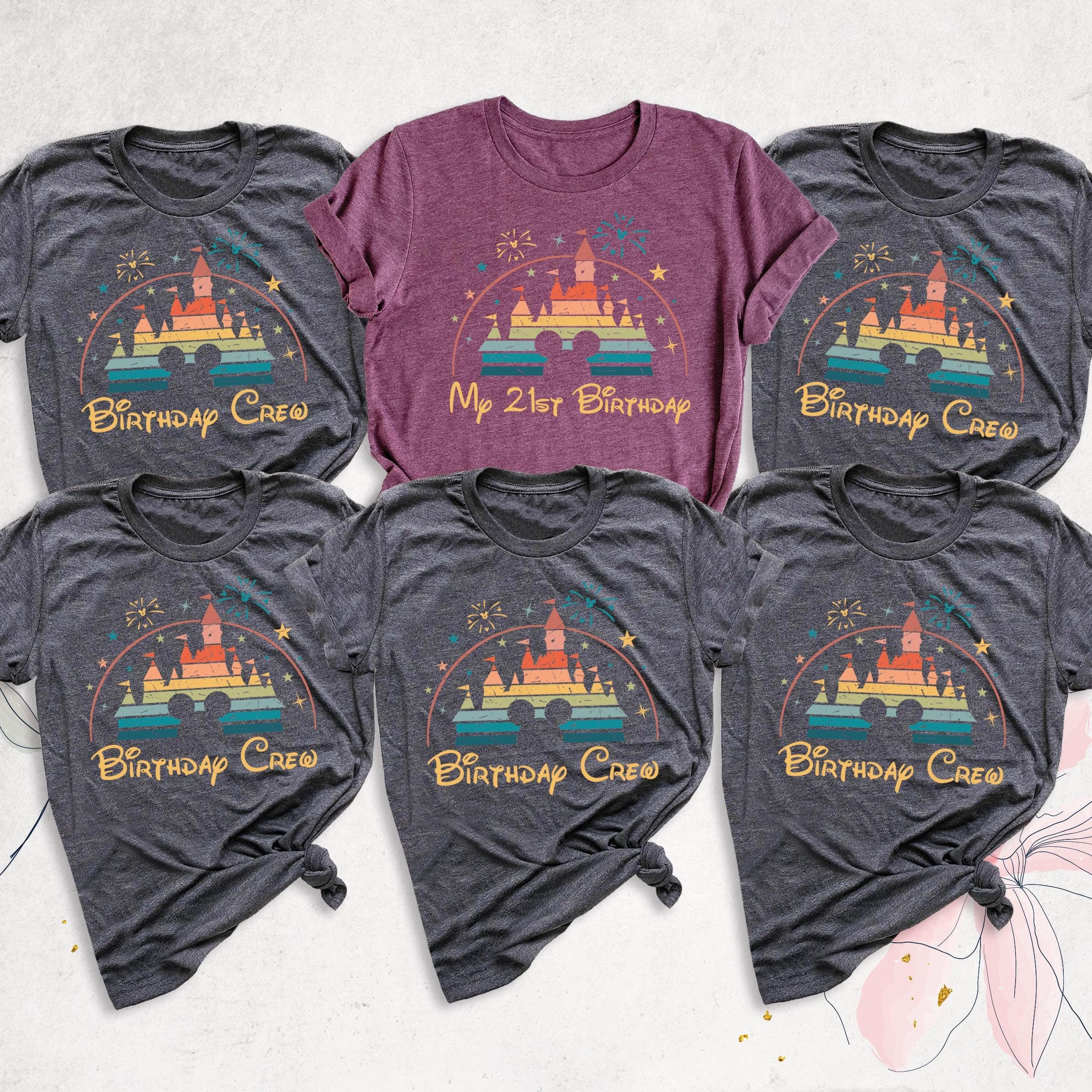 Discover Custom Disney Family Birthday Crew Shirt, Birthday Disney Trip Shirt, Birthday Squad Disneyland Shirt, Disney Castle Birthday Group Shirt