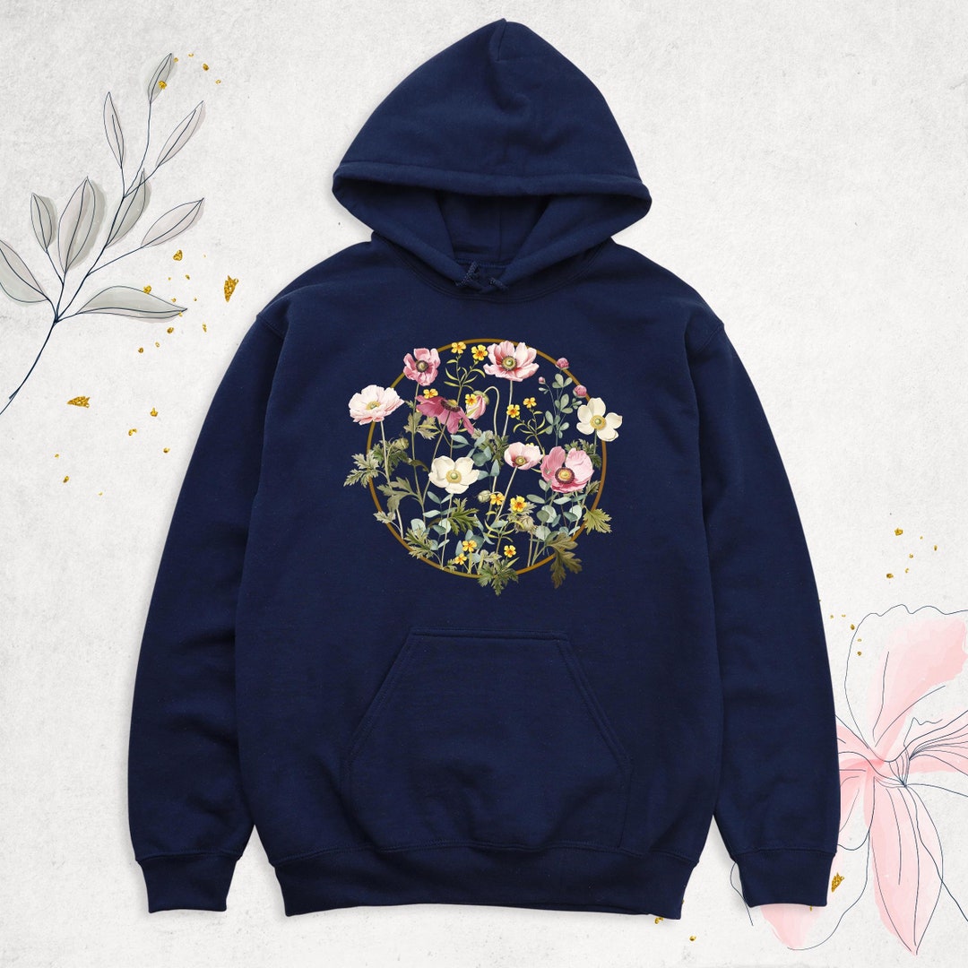 Wildflowers Hoodie, Floral Mama Gift Sweatshirt, Cottagecore Long ...