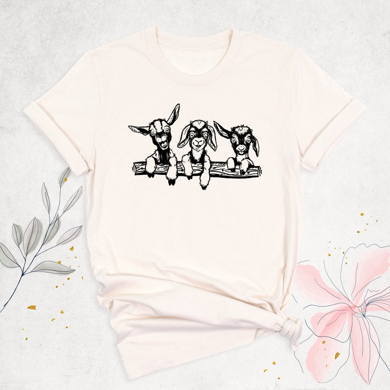Cute Goats Shirt, Farm Animal Shirt, Goat Lover Shirt, Farmer Girl Shirt, Baby Goat Shirt, Goat Farmer Shirt, Funny Goat Kid Shirt, Goat Mom zdjęcie 3