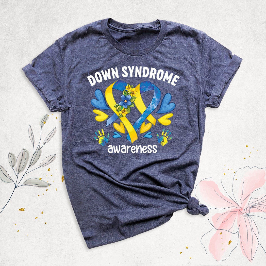 Down Syndrome Shirt, Down Syndrome Awareness Tshirt, Blue Yellow Ribbon ...