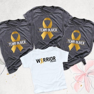 Childhood Cancer Team Shirt, Gold Ribbon Awareness Tshirt, Childhood Cancer Shirt, Cancer Support Squad Shirts, Custom Pediatric Cancer Tee
