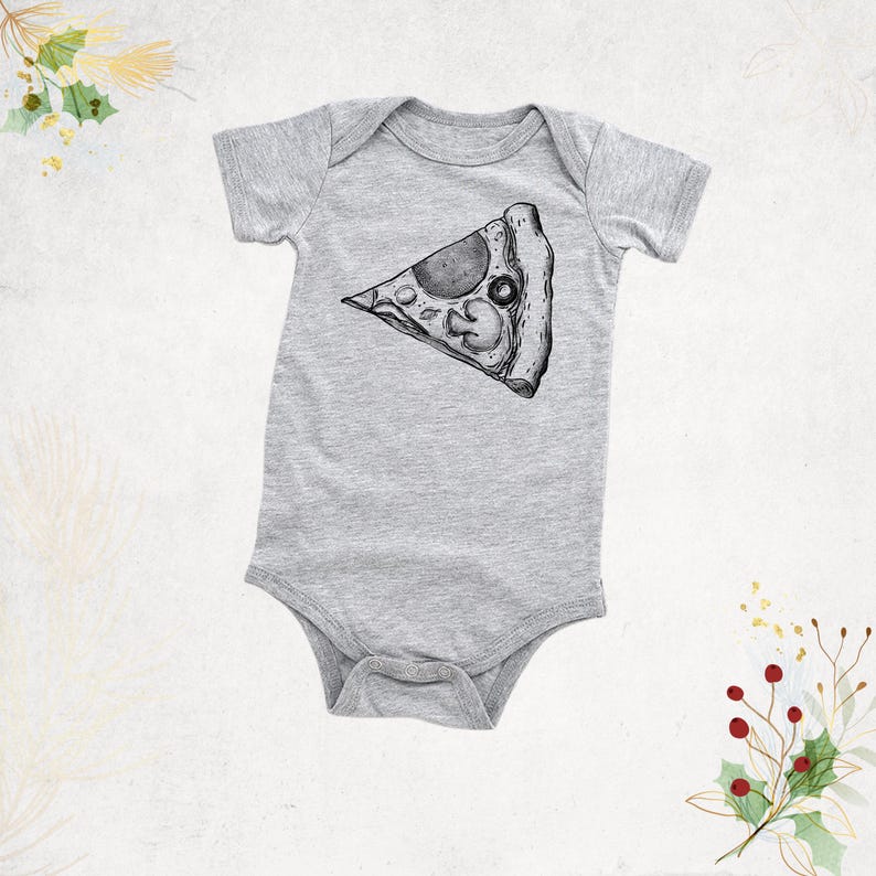 Pizza and Pizza Slice Tshirt by TrendyBuddyClothing