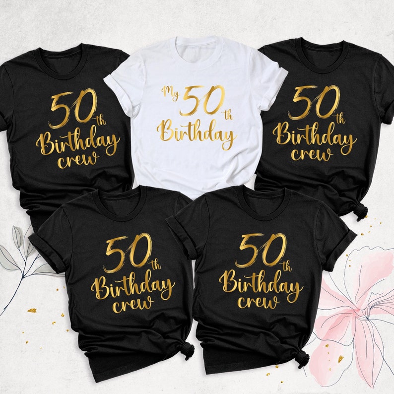 50th Birthday Crew Shirt by TrendyBuddyClothing