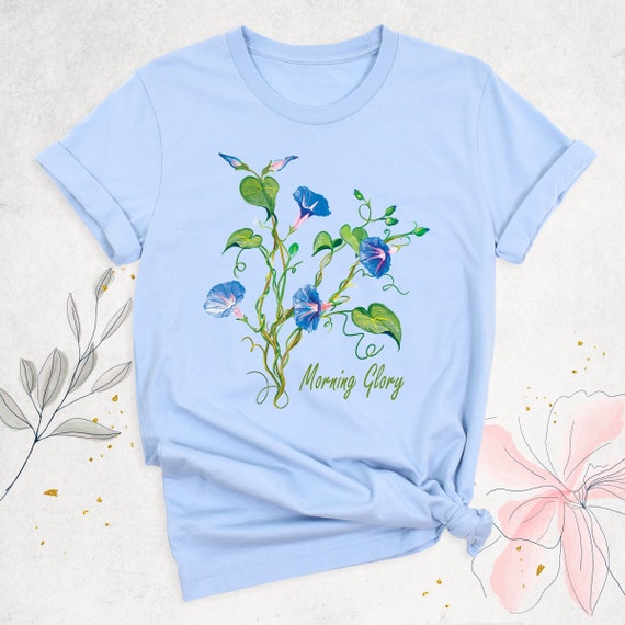 September Morning Glory Shirt, Birth Month Flower Tshirt, Morning Glories Summer Shirt, Botanical Outfit, Aesthetic Floral Women Graphic Tee