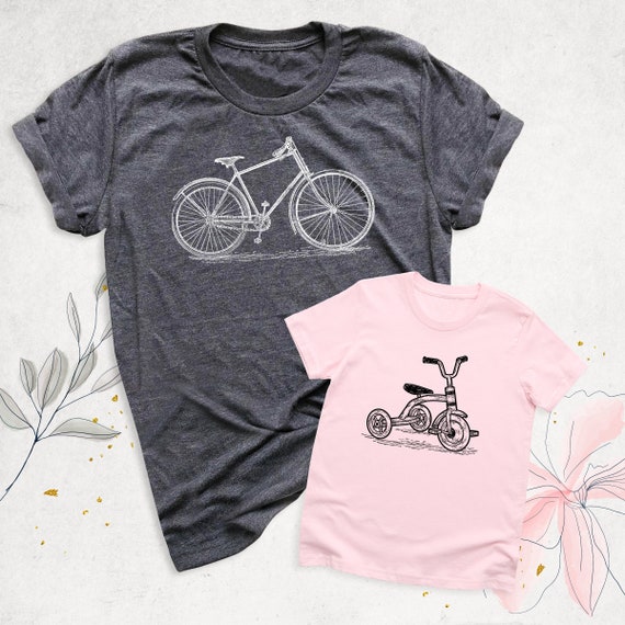 Bike Tricycle Dad Baby Matching Shirt Father and Son Shirt Baby