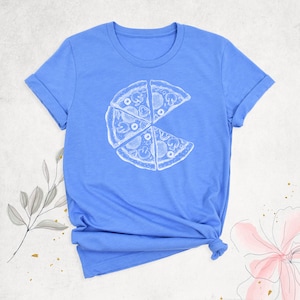 Pizza and Pizza Slice Tshirt by TrendyBuddyClothing
