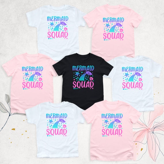 Mermaid Squad Shirt Mermaid Birthday Party Matching T-Shirt Mermaid Squad Shirt Mermaid Birthday Party Matching T-Shirt