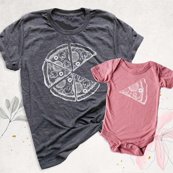 Daddy and Me Funny Shirt Dad Baby Matching Shirts, Pizza and Pizza Slice Tshirt, Fathers Day Dada Mini Outfit, Dad Son Shirt, Dad Girl Tee